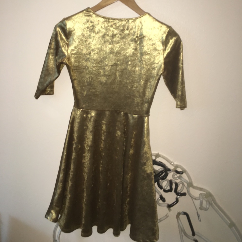 American apparel gold skater dress