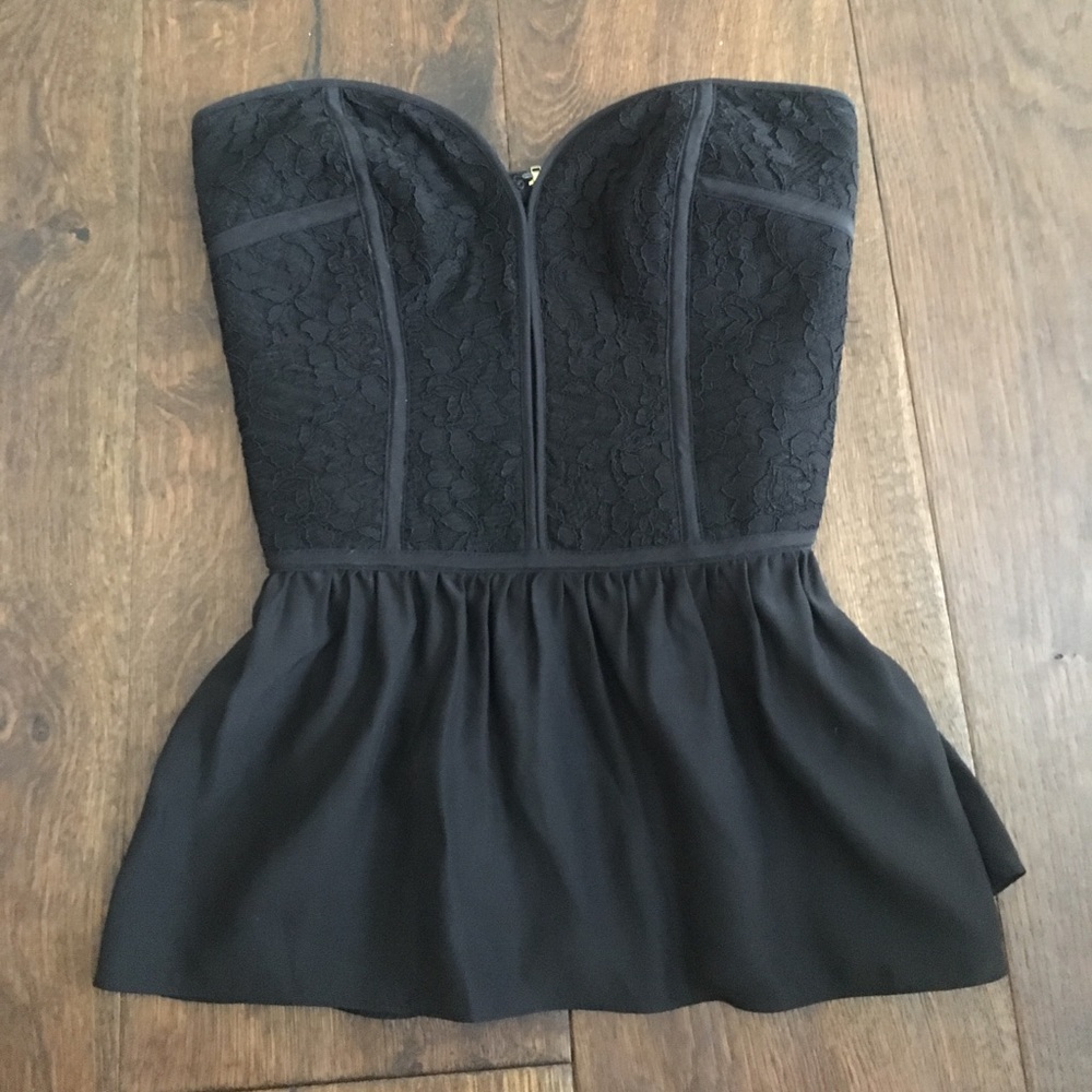 Parker Lace Bodice Peplum Top