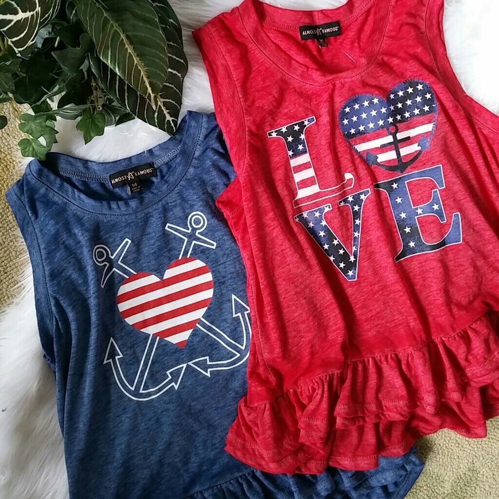 Girls lot of two heart shirts love size medium