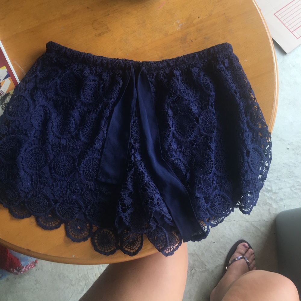 Blue floral shorts