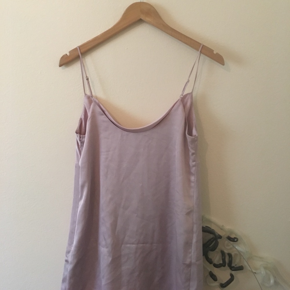 Pink satin slip dress