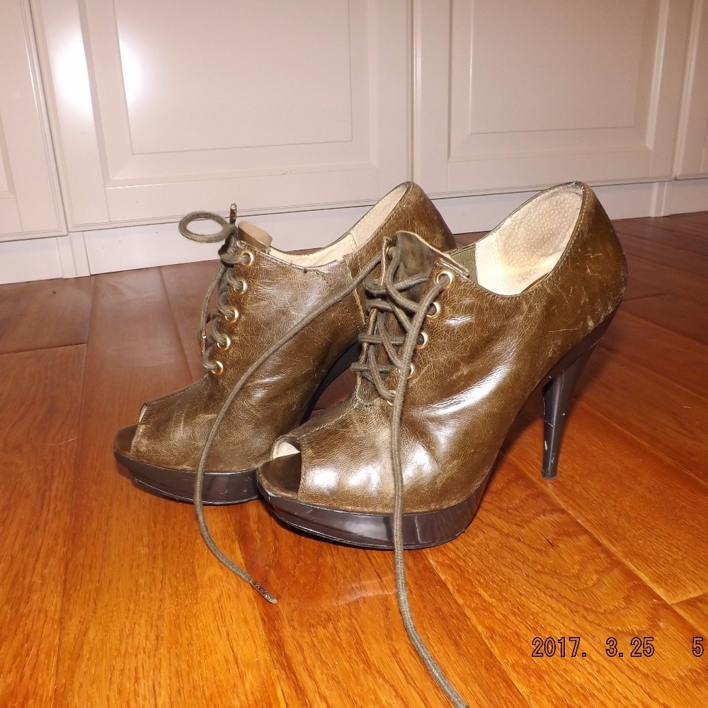 Open-Toe Lace- Up Michael Kors Booties