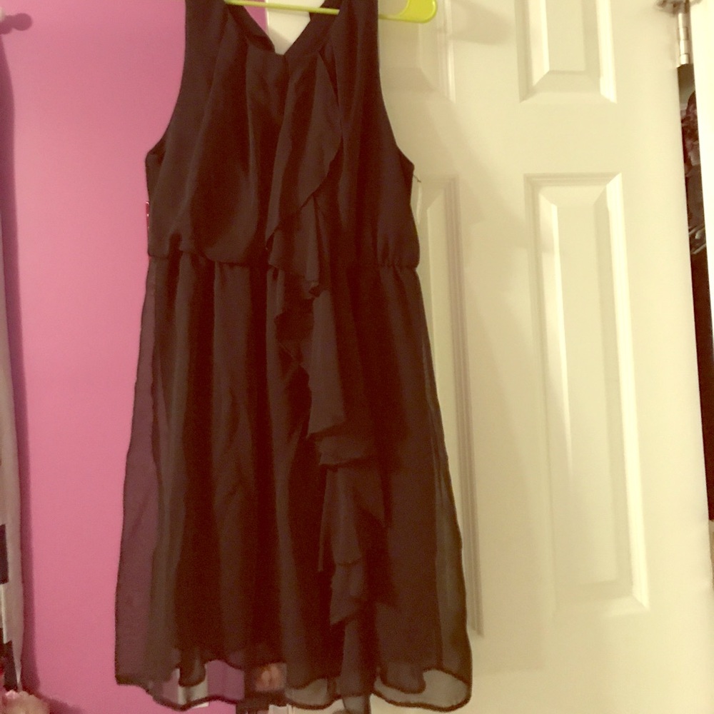 Fringed pretty black dress