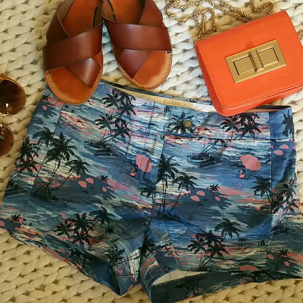 J.crew tropical print chino shorts