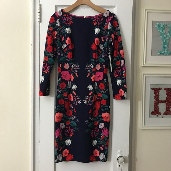 Eliza J Dresses & Skirts - eliza j • floral long sleeve sheath midi dress • 4