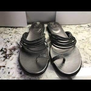 Vince Camino grey rhinestone sandals