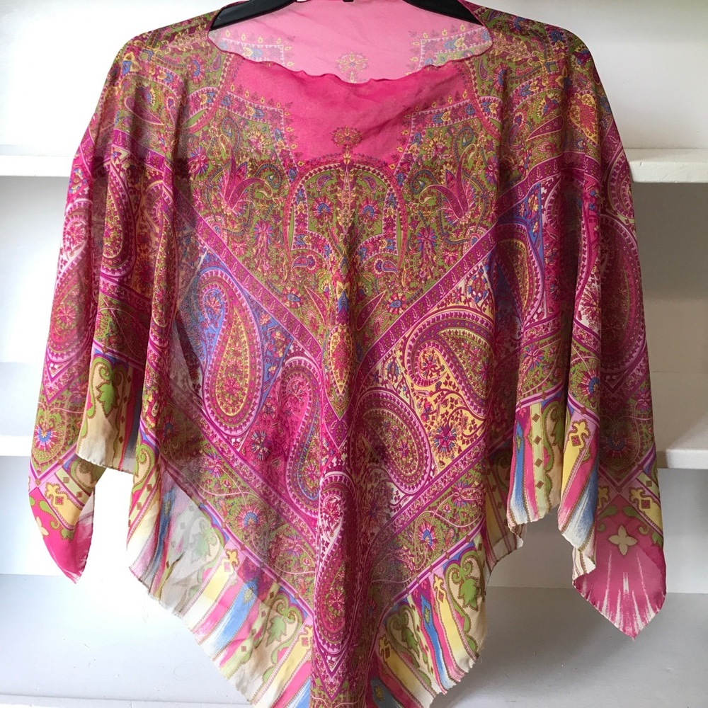 Pink Paisley Poncho