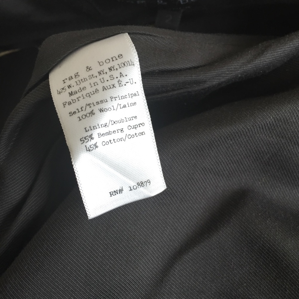 Rag & Bone Black Wool Army Shorts - Picture 8 of 8