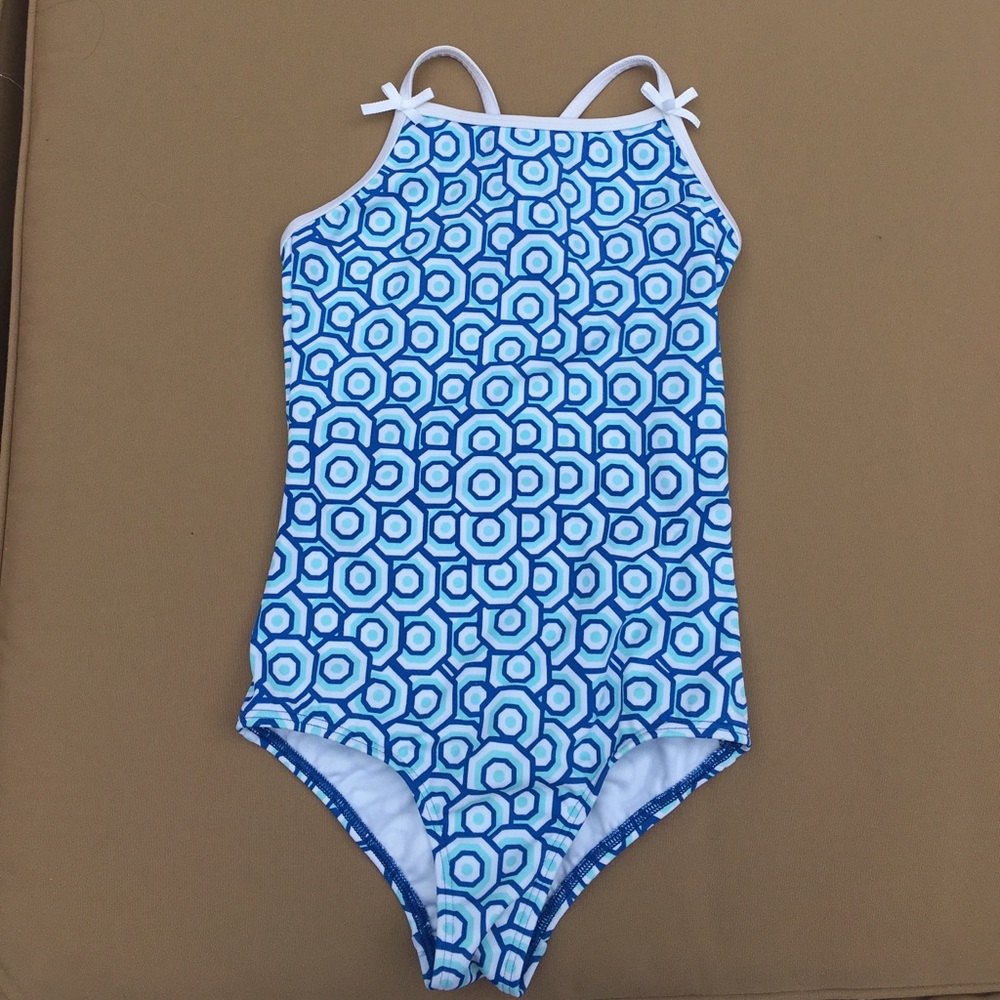 Adorable Lands End Girls one piece swimsuit