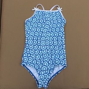 Adorable Lands End Girls one piece swimsuit