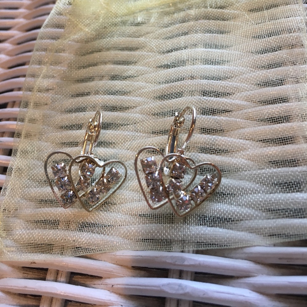 Double heart costume earrings