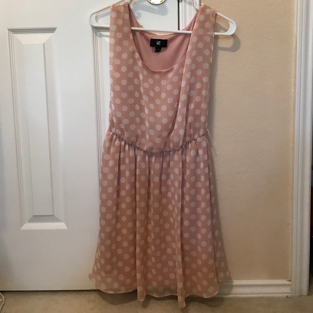 Pink and white Polka dot dress