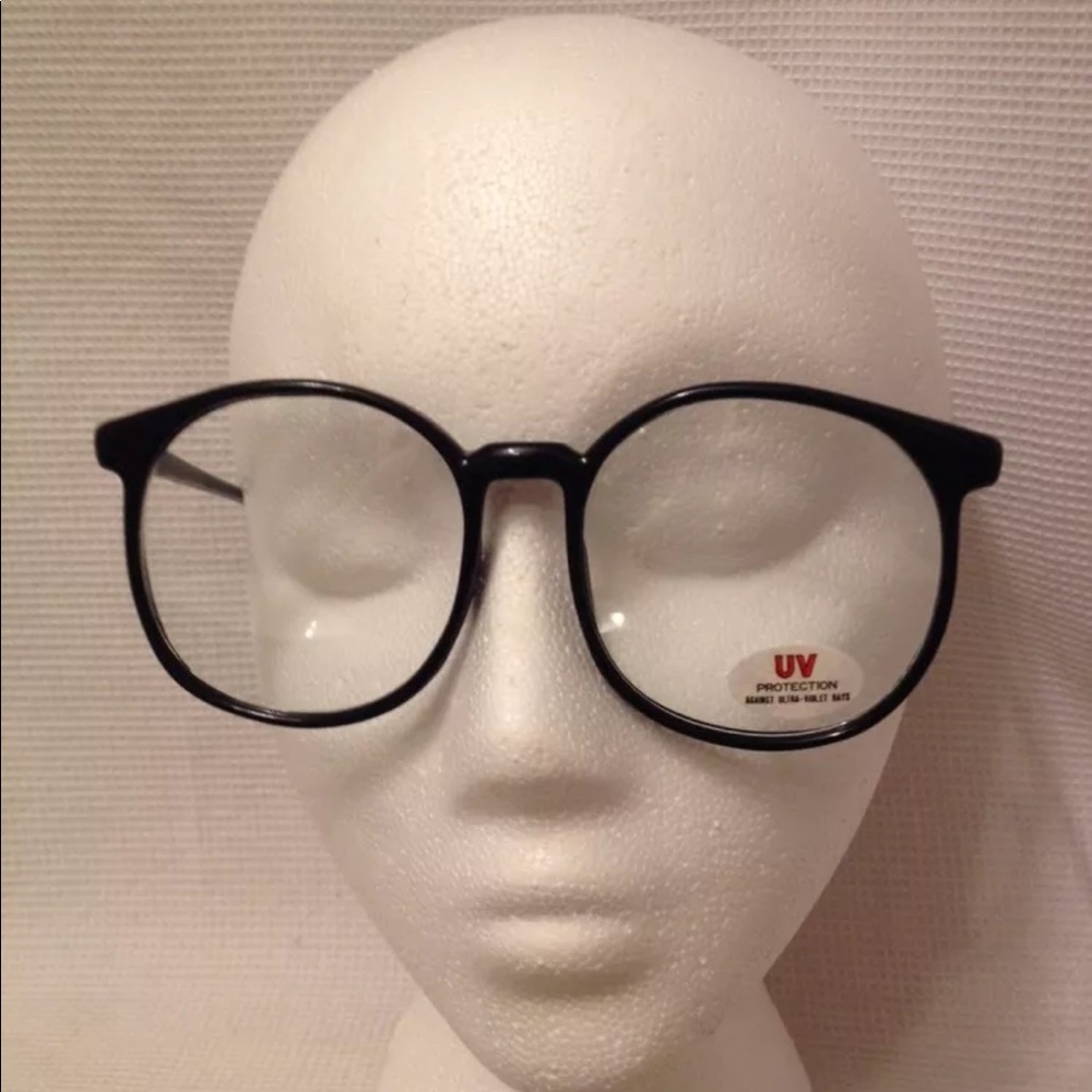 Round oversized clear lens glasses - Picture 2 of 5
