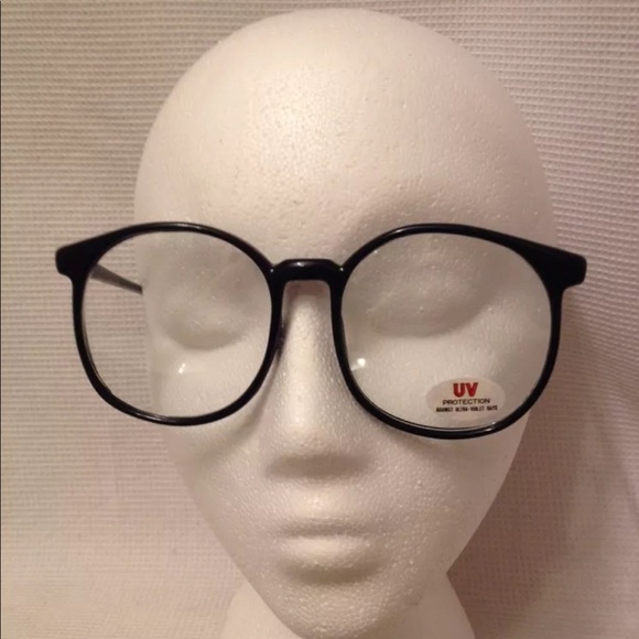 Round oversized clear lens glasses - Picture 2 of 5