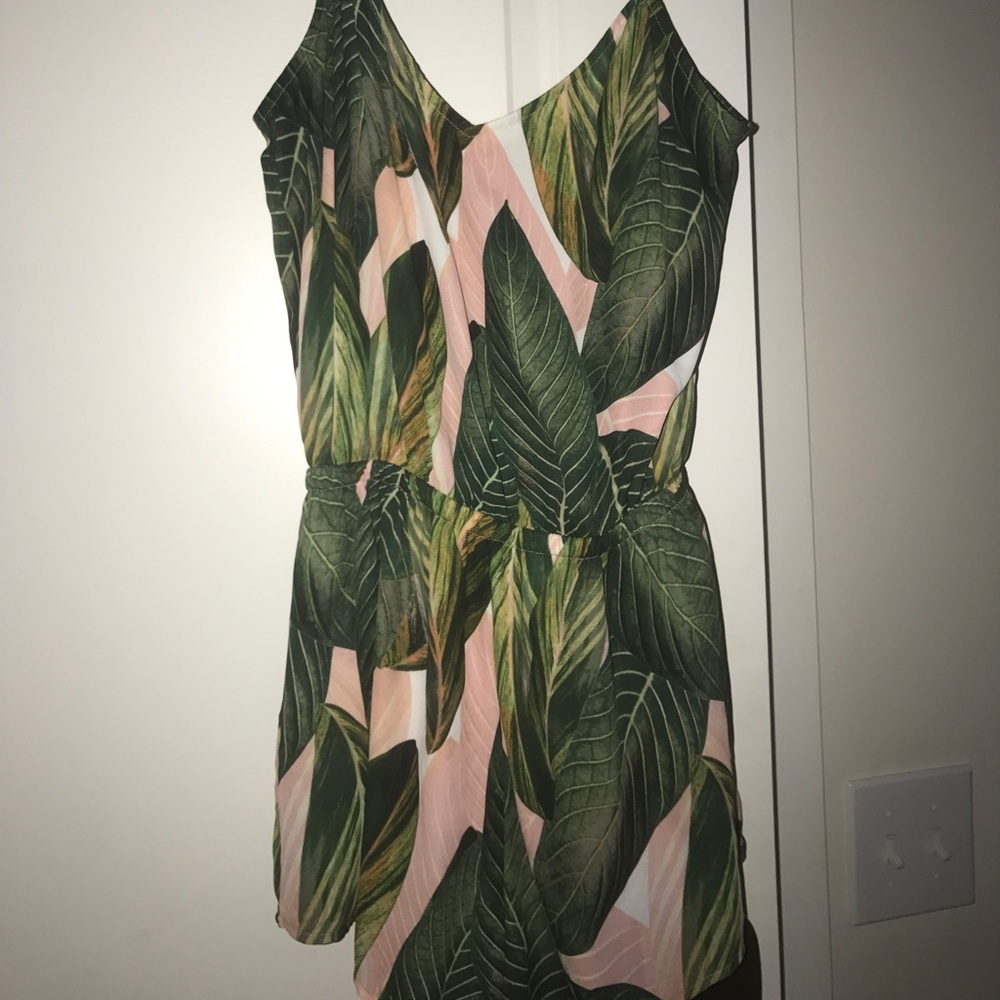 EUC S Peachy Palm Rorey Romper