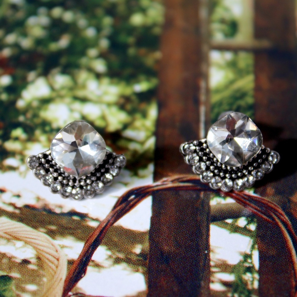 "Calypso" Earrings | Clear and Silver