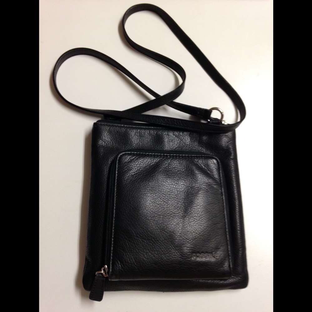 Fossil Black Leather Cross-body bag