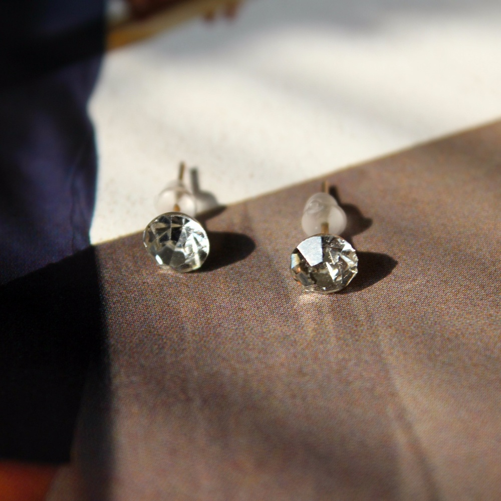 "Sophie" Earrings | Clear and Gold
