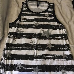 Black & White mens Striped tank top