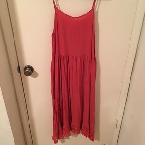 Coral Free People Midi Dress