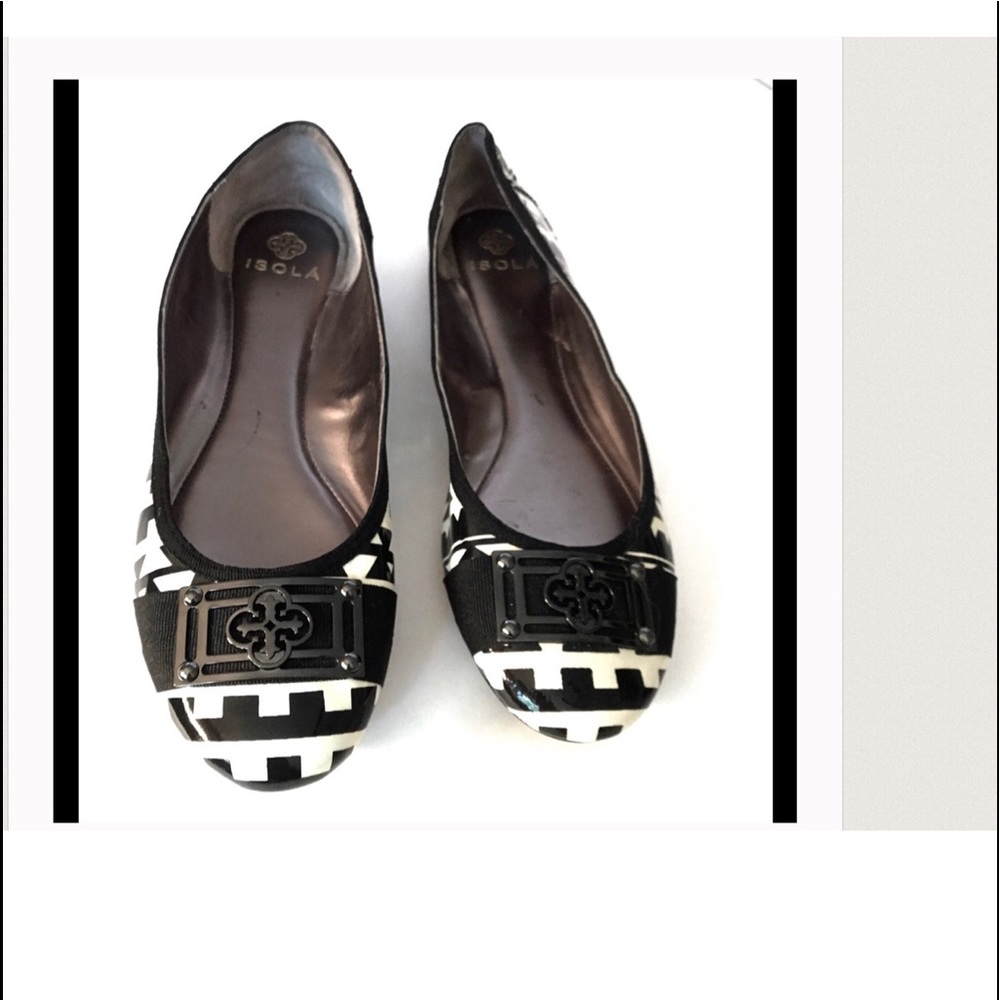 ISOLA Britt II Black & White Tribal Print Flats 8