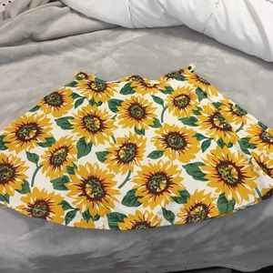 Sunflower denim circle skirt