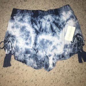 tie dye flowy shorts