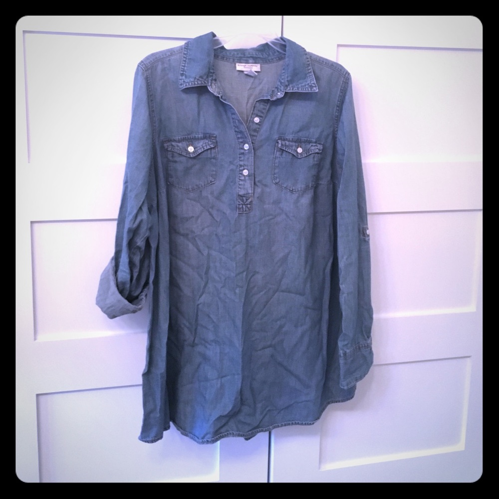 Maternity button down jean top or tunic