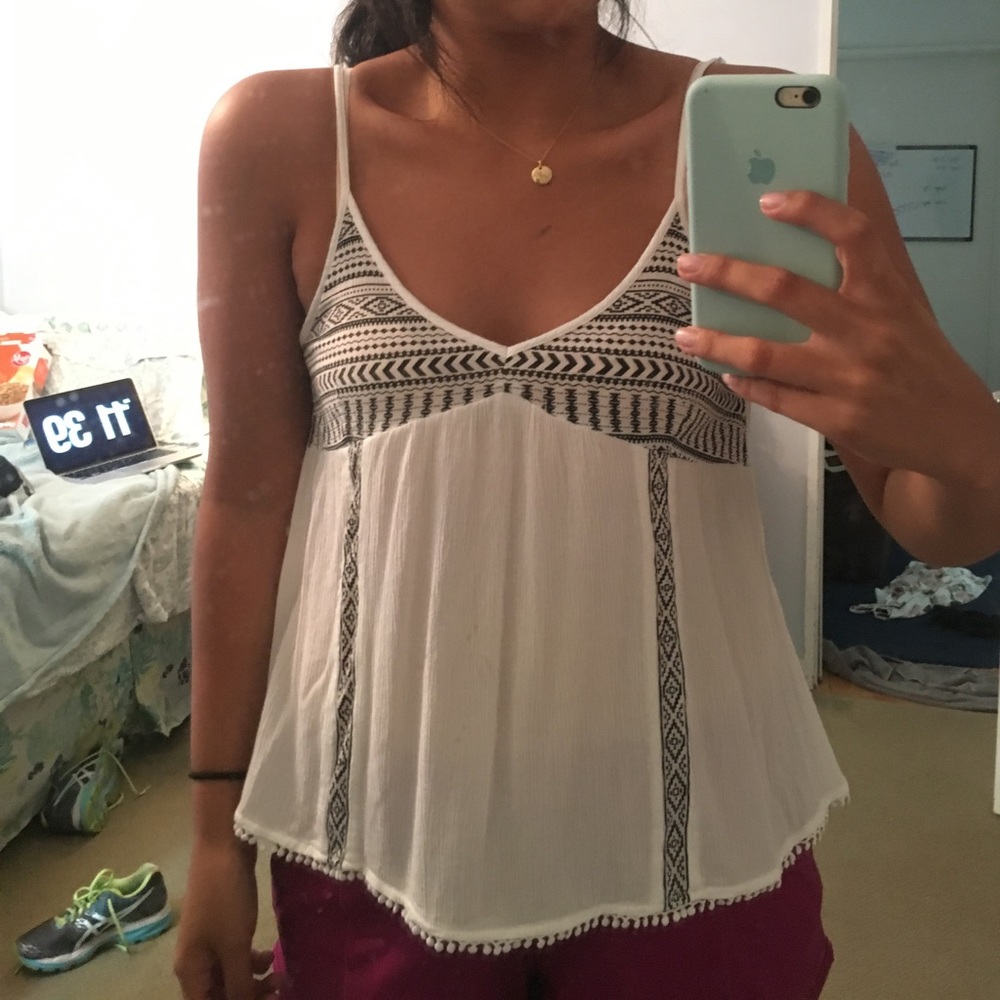 LAST DAY Blue and White babydoll tank