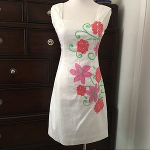 Lilly Pulitzer Bree Embroidered Sheath Dress Sz 2
