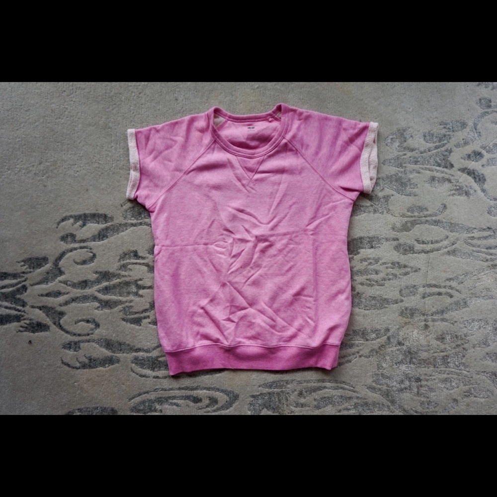 Short Sleeve Uniqlo Pink Sweater