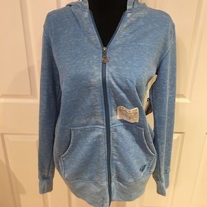 Foxy XL sweatshirt. Blue with salmon/pink picture