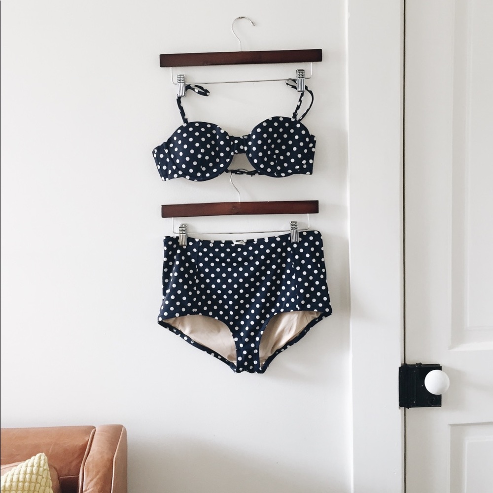 J. Crew High-Waisted Polka Dot Swimsuit