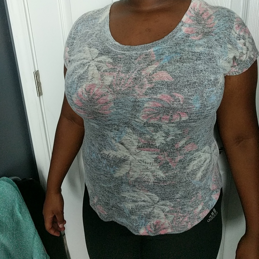 Faded Floral Print Tee