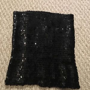 Black free people sequin tube top/ skirt