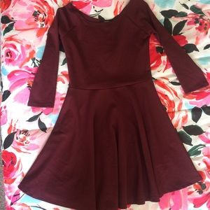 NWOT Forever 21 Maroon Skater Dress