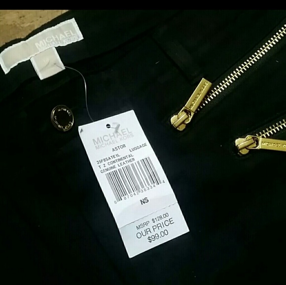 NWT MICHAEL KORS GOLD ZIPPER CAPRI - Picture 4 of 4