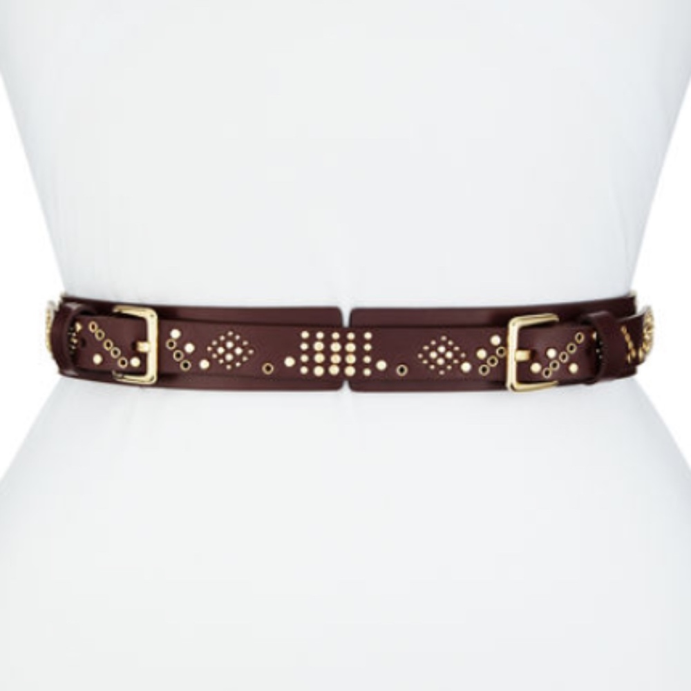 NWT Rebecca Minkoff Double-Buckle Leather Belt