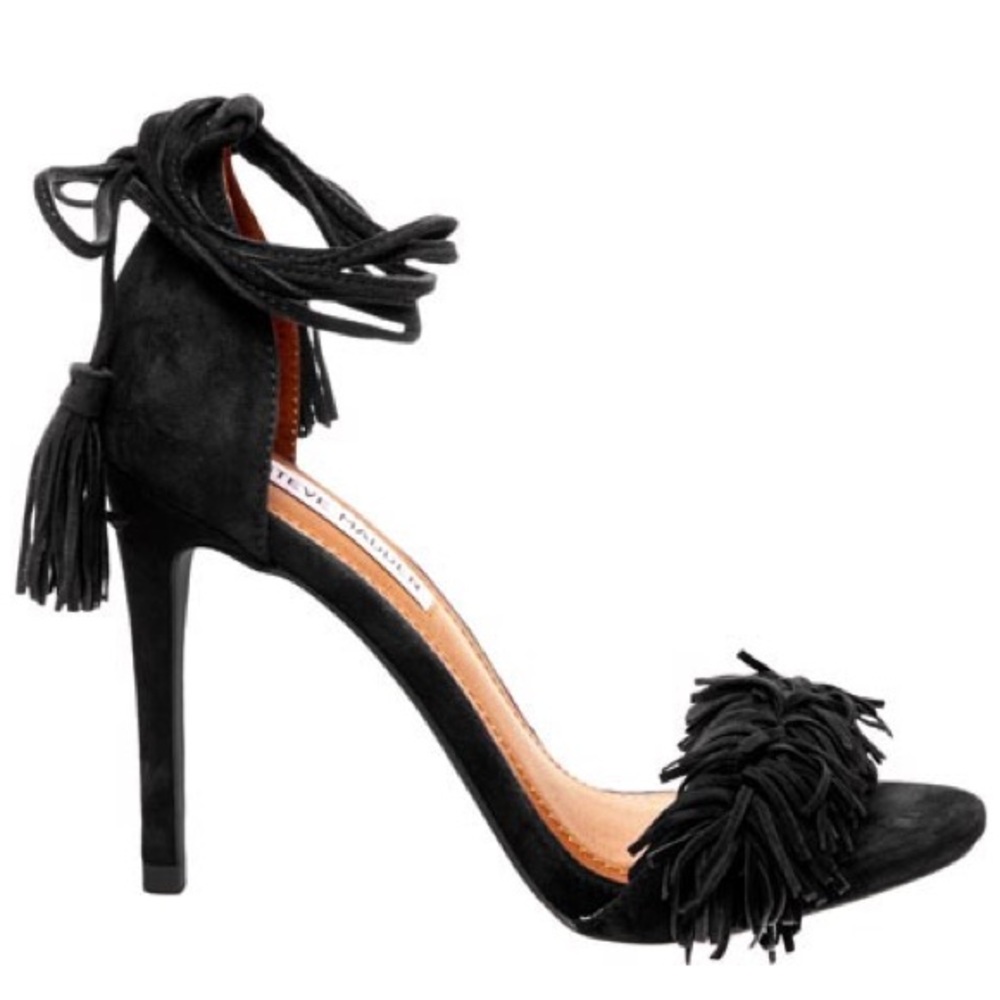 NWT Steve Madden Sassey Black Suede Heels, 6.5