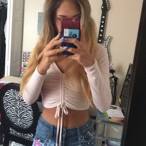 Blush pink crop top