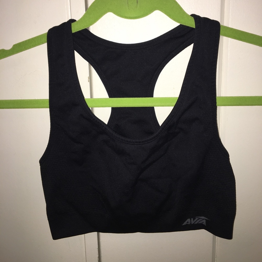 Racerback black sports bra