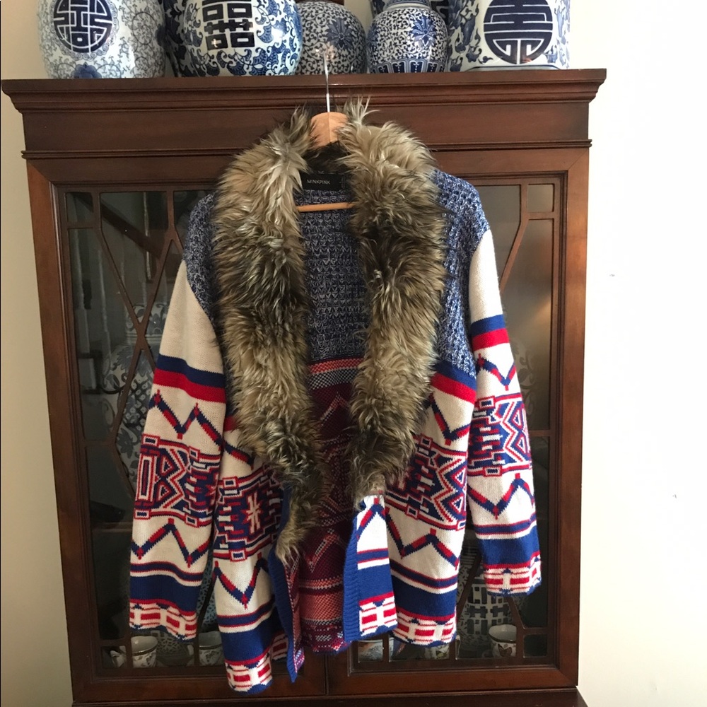 Fur Collar Ski Cardigan