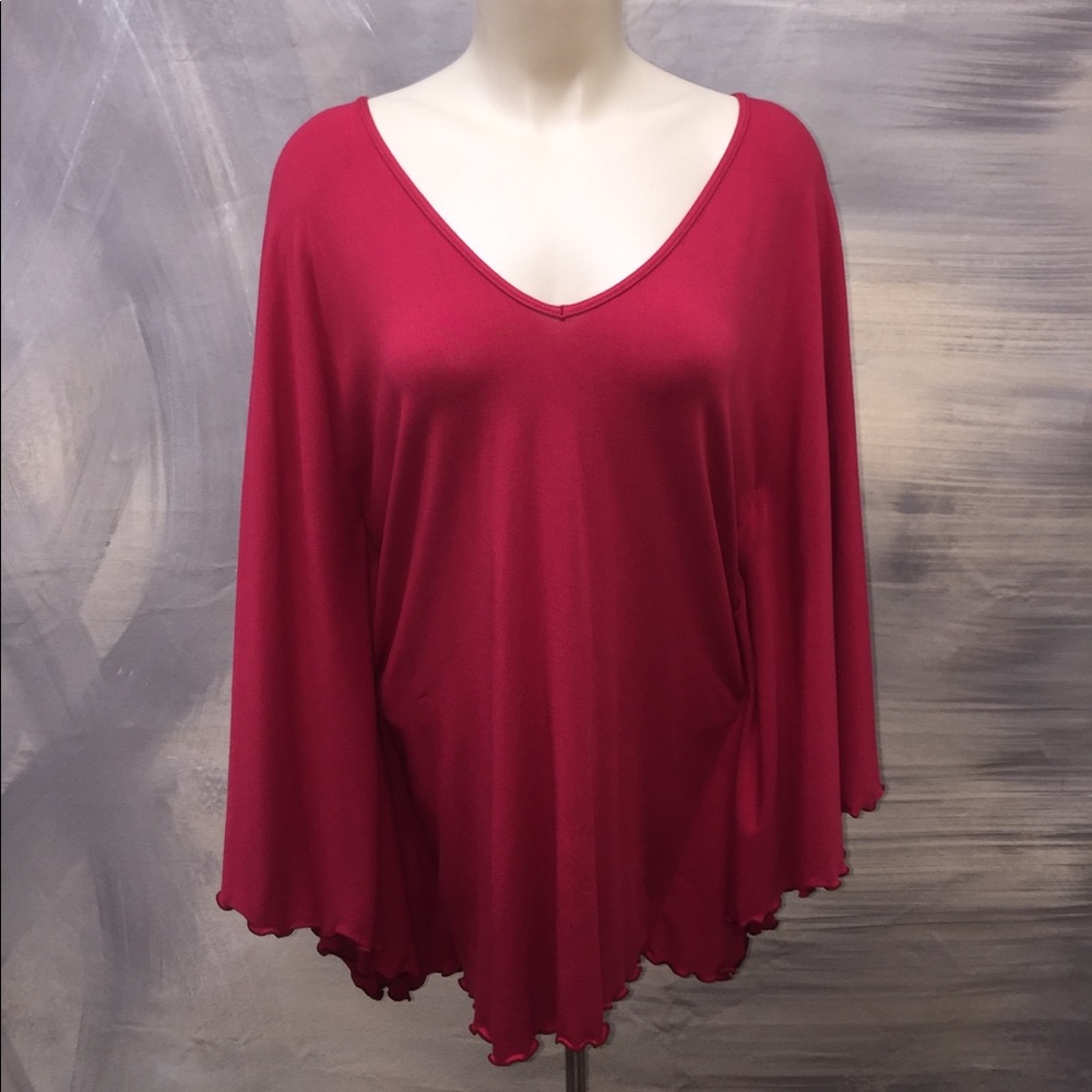 Red V-Neck Tunic