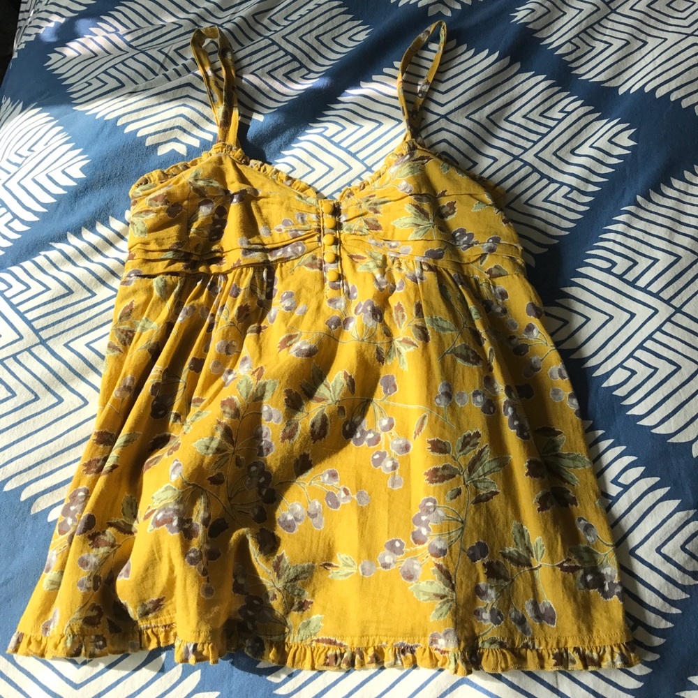 Gold Tank Top with Sweetheart Neckline