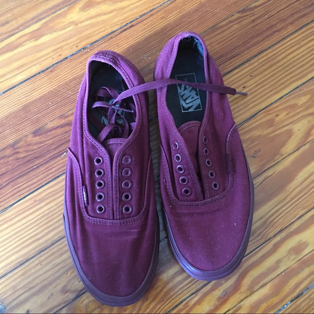 Burgundy Vans Sneakers