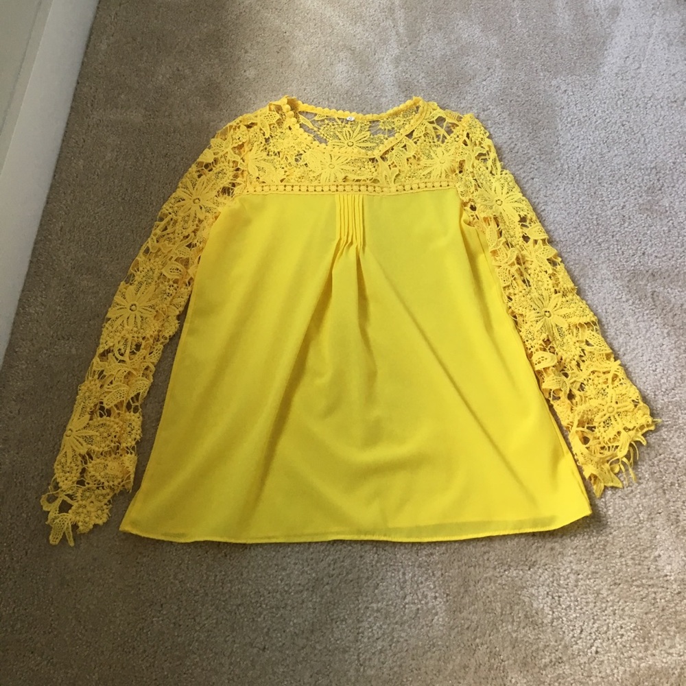 Yellow lace shirt