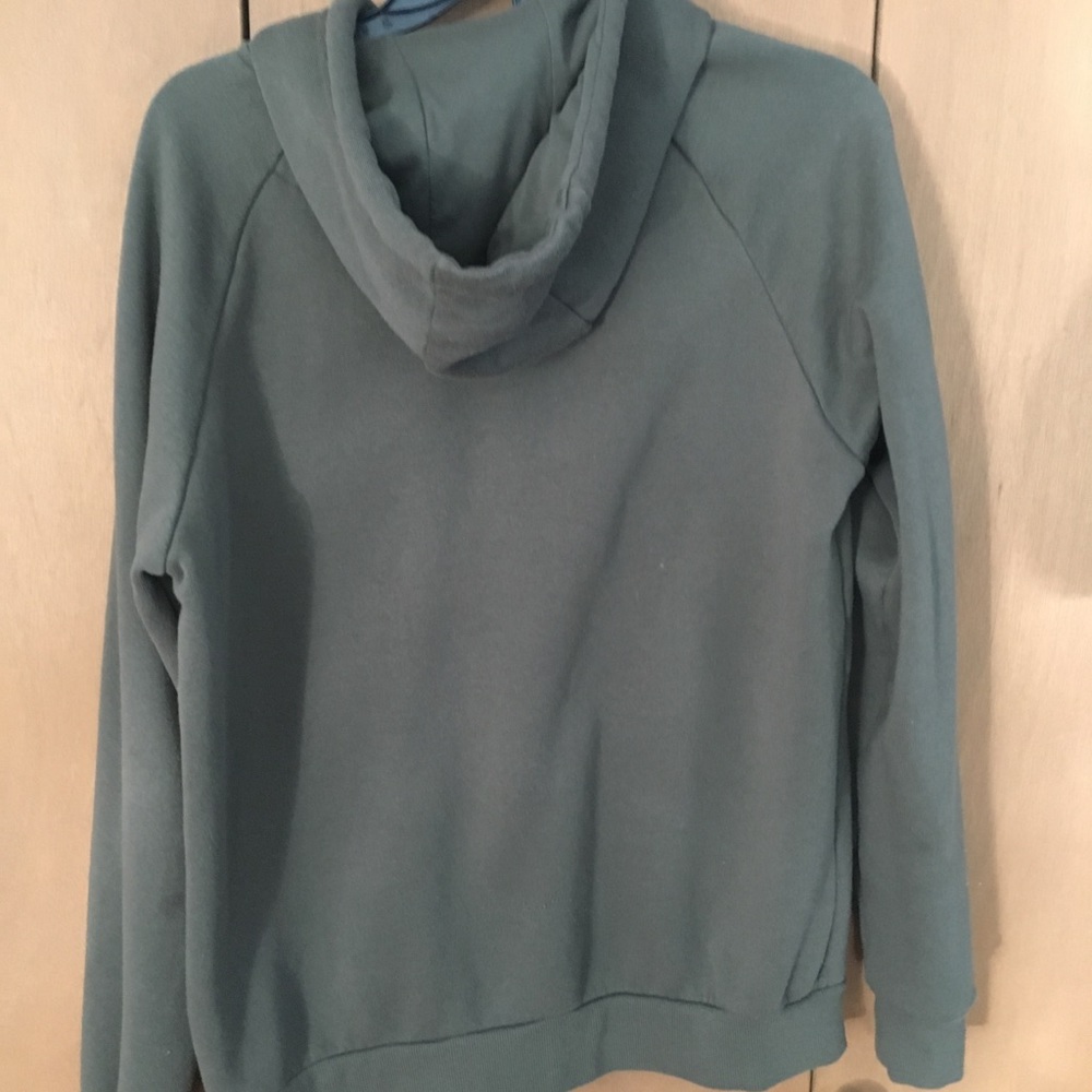 Olive green zip up hoodie - Picture 2 of 3