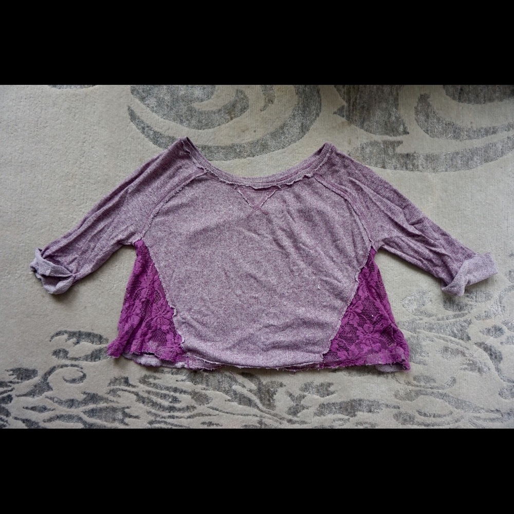 Free People Purple Swingy Sweater
