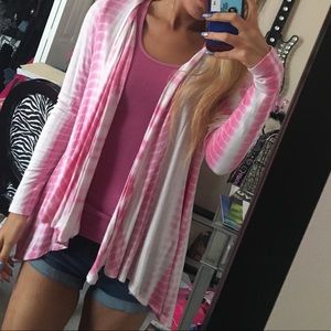 Pink and white tie dye cardigan