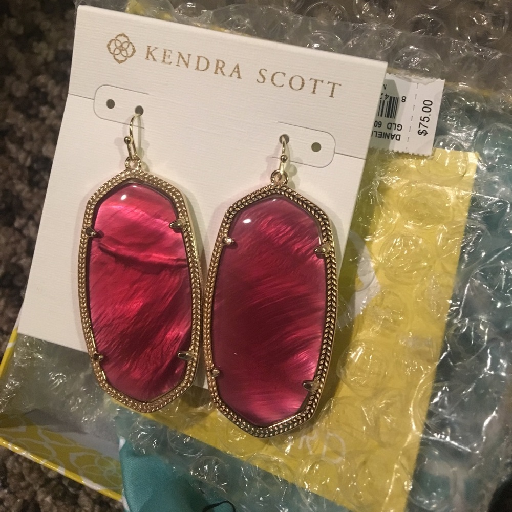 Danielle Statement Earrings in Burgundy Illusion